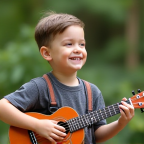 Boy with ukulele