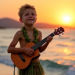 Boy with ukulele