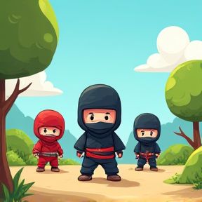 Cartoon Warrior Ninjas