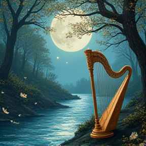 (harp music)