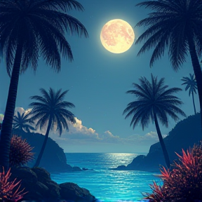 Night and palm