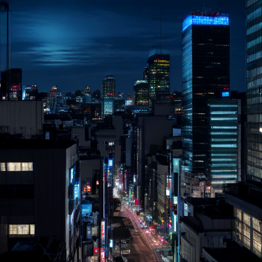 Full moon in the nights of Tokyo