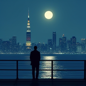 Full moon in the nights of Tokyo