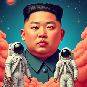 Kim Jon Un, the size of the moon!