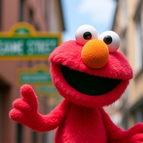 Red fluffy Elmo