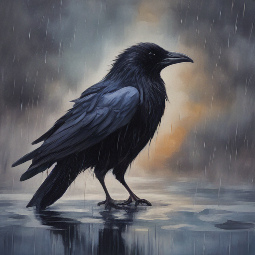 Raven in de regen!