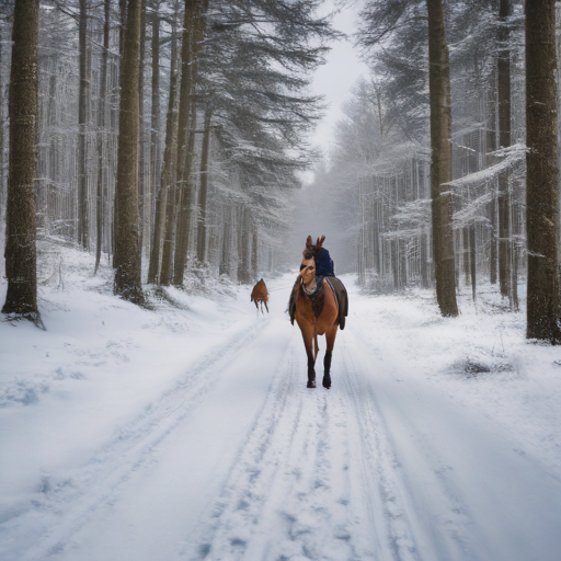 Kathi und die Pferde im Schnee