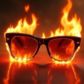 Glasses with flames