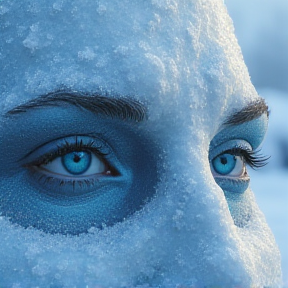 Ice blue eyes