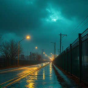 Gebrochene Herzen im Regen