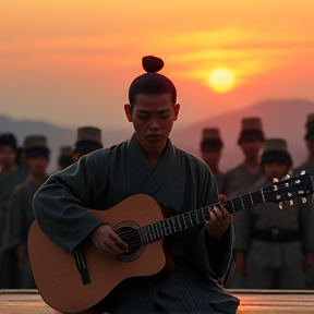 敗戦後大日本帝国軍歌悲しみを超えて。ギターのみの曲