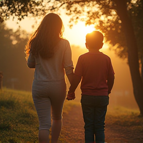 Lukas und Mama..