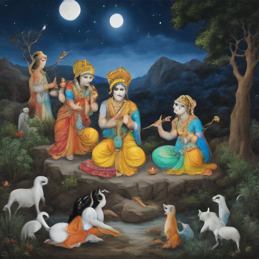  Little Krishna's Moonlit Play