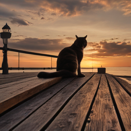 Chat Triste Regarde La Mer