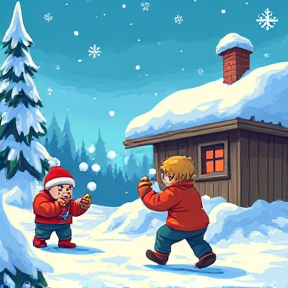 Cartoon Snowball Showdown