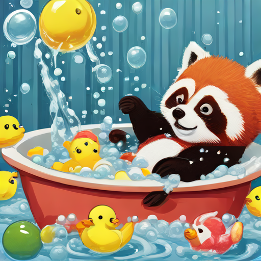 Red Panda Bath Time