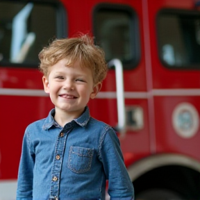 Kleiner Luca will Feuerwehrmann werden