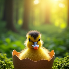 Duckling's Journey in the Sun