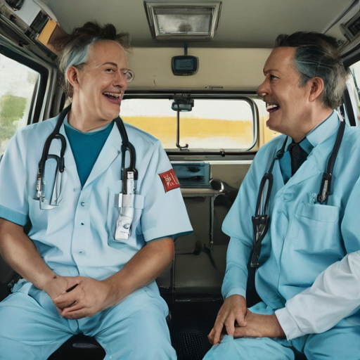 Mark & Sheryl on the Ambulance