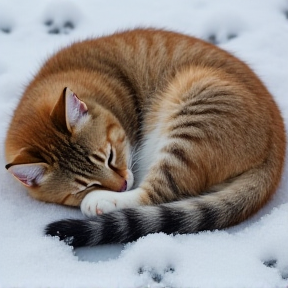 ABC die Katze liegt im Schnee