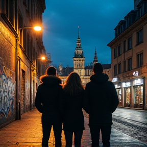 Vier Freunde in Dresden