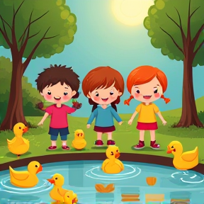 Colorful Ducks Adventure song for kids