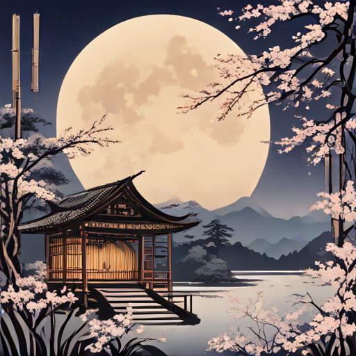 Full moon in the nights in japan