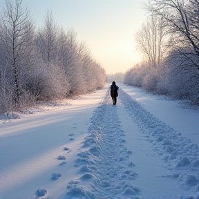 First steps in the snow