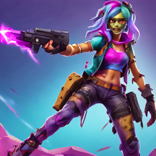 Zombie Girl Playing Fortnite