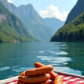 Bockwurst auf der Fähre