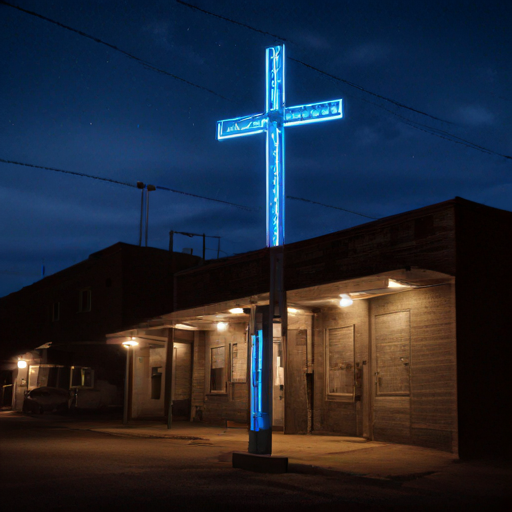 That Old Blue Neon Cross