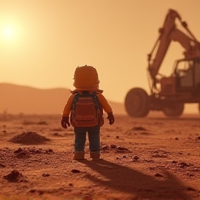 Emmett and His Amazing Excavator Go to the Planet Mars