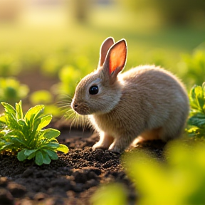 34. Rabbit family growing vegetables