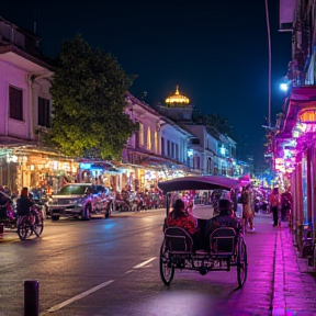 Jalanan malam kota Malang 