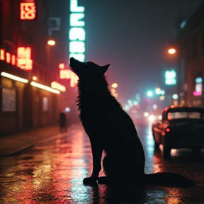 Lone Wolf in Neon