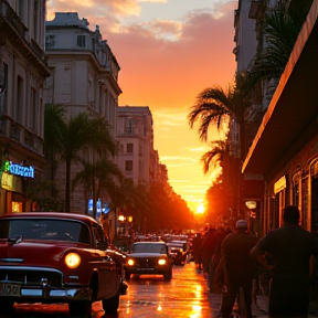 Sultry sunset in Havana.