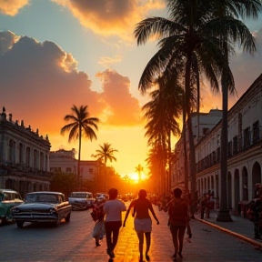 Sultry sunset in Havana.