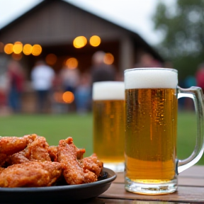 Bier und Chicken Wings