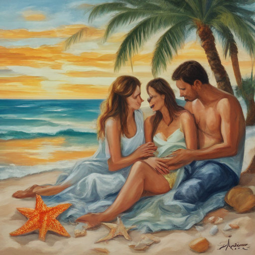 Amantes en la Playa