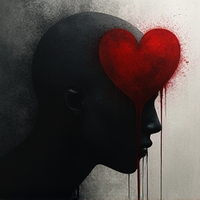 A heart bleeding black 2