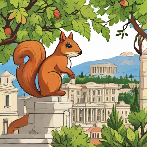 Touristen-Eichhörnchen in Athen