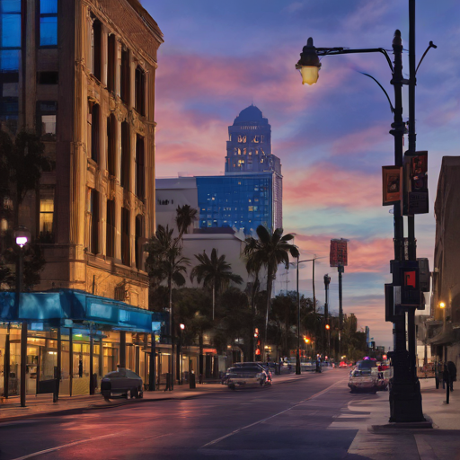 Sun sets over Los Angeles