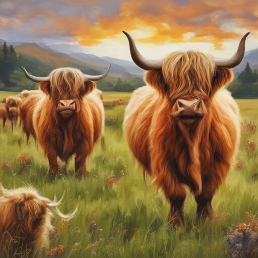 Highland Cows' Dance Party