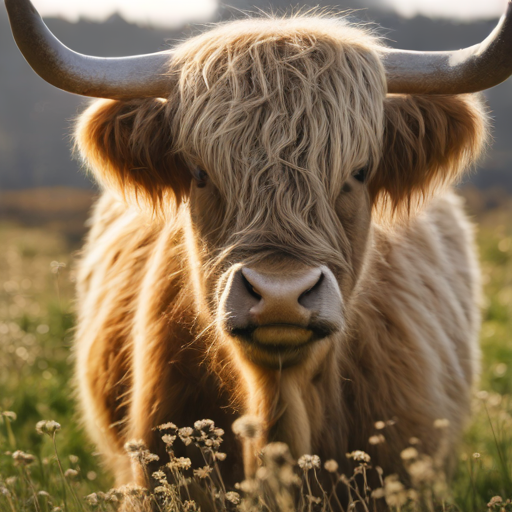 Highland Cows and the Dandelion