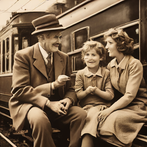 Grandma and Carter on a Laughing Train