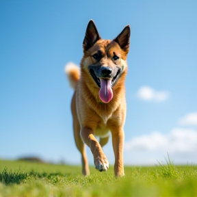 Il cane meticcio saltava