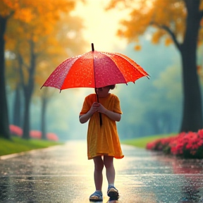 Enfant Qui Aime La Pluie