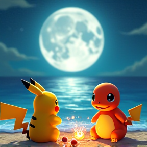 Pikachu & Charmander: Haunted Beach Day 2