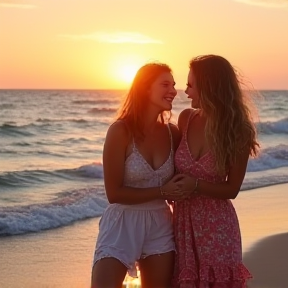 girls on the waves