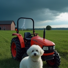 Old White Poodle